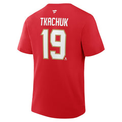 NHL Red Matthew Tkachuk Florida Panthers Fanatics Authentic Stack Name & Number T-Shirt