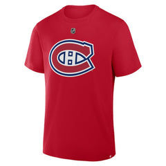 NHL Red Cole Caufield Montreal Canadiens Fanatics Authentic Stack Name & Number T-Shirt