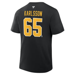 NHL Black Erik Karlsson Pittsburgh Penguins Fanatics Authentic Stack Name & Number T-Shirt