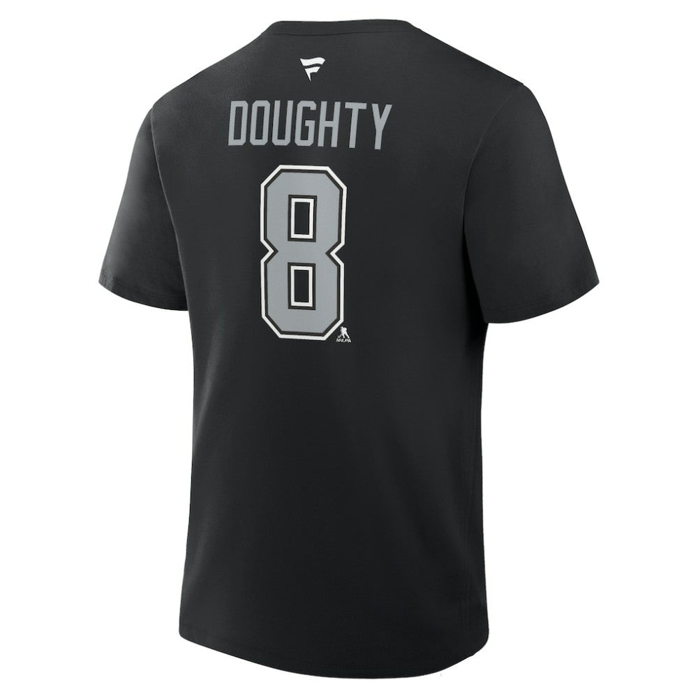 NHL Black Drew Doughty Los Angeles Kings Fanatics Authentic Stack Name & Number T-Shirt