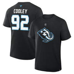 NHL Black Logan Cooley Utah Mammoth Fanatics Authentic Stack Name & Number T-Shirt