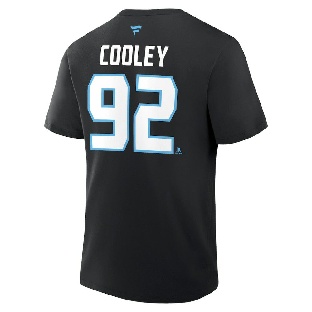 NHL Black Logan Cooley Utah Mammoth Fanatics Authentic Stack Name & Number T-Shirt