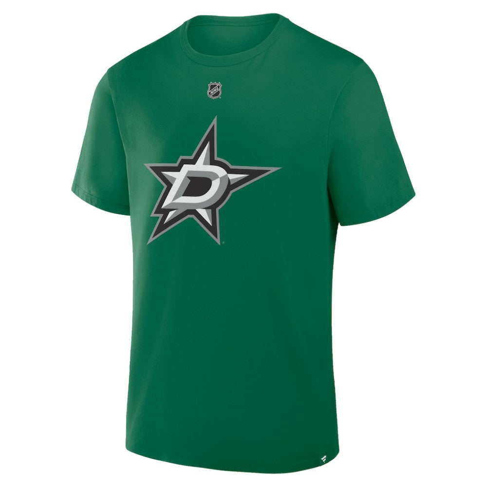 NHL Kelly Green Jake Oettinger Dallas Stars Fanatics Authentic Stack Name & Number T-Shirt
