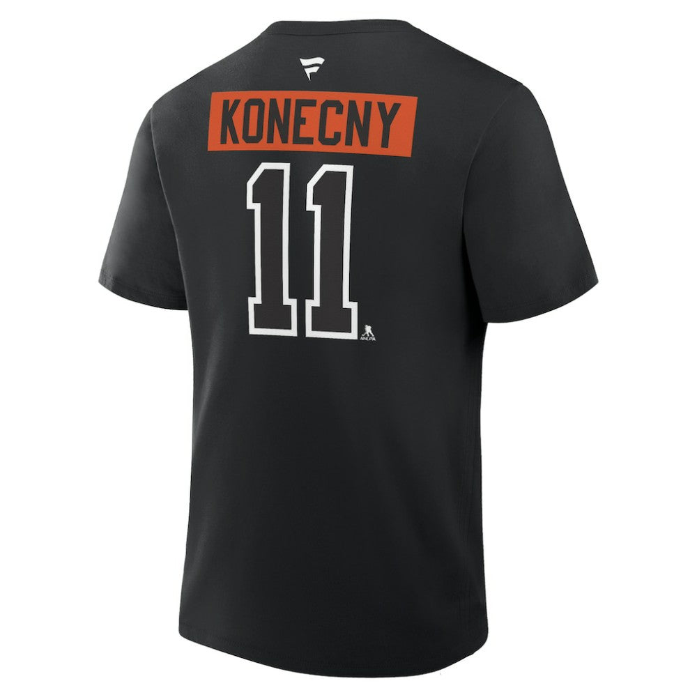 NHL Black Travis Konecny Philadelphia Flyers Fanatics Authentic Stack Name & Number T-Shirt