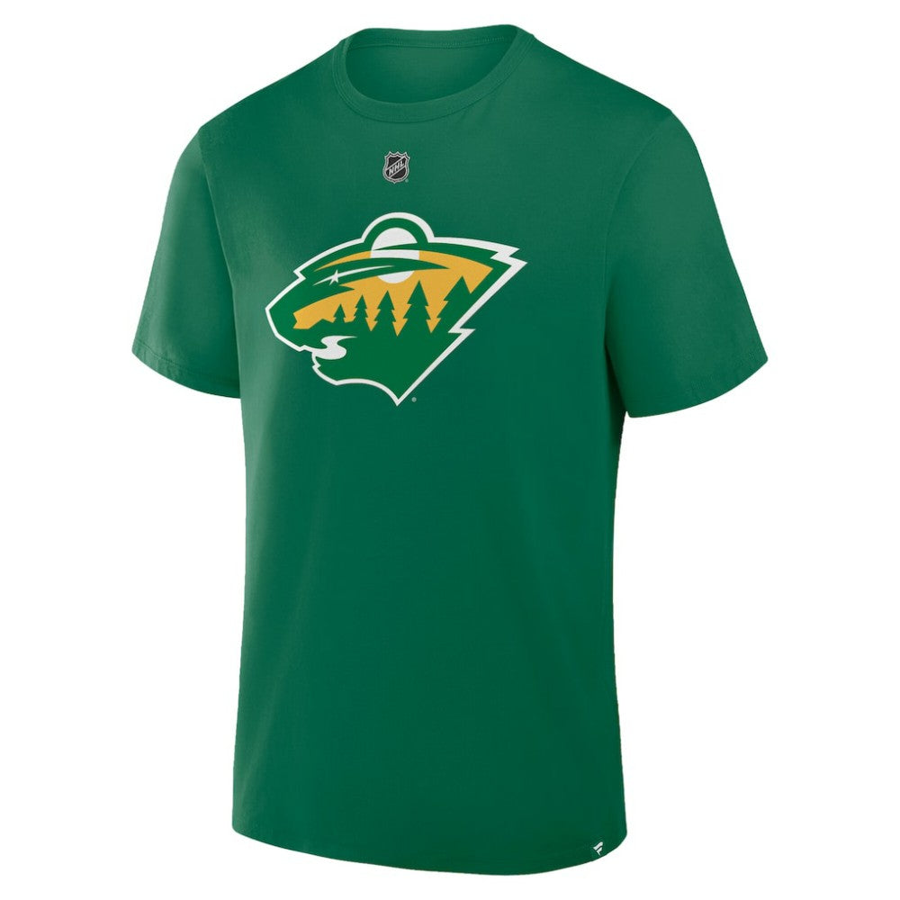 NHL Kelly Green Matthew Boldy Minnesota Wild Fanatics Authentic Stack Name & Number T-Shirt