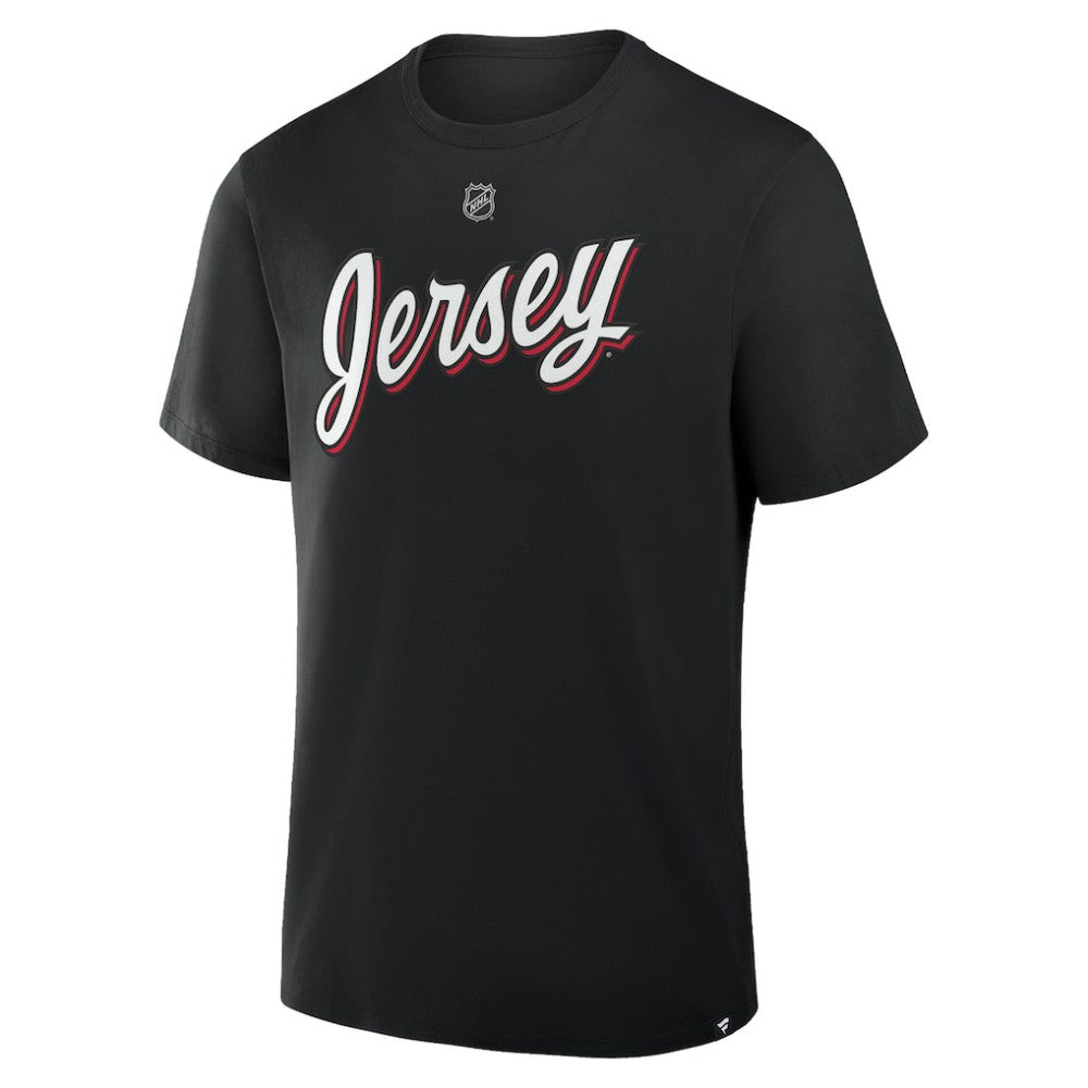 NHL Black Jacob Markstrom New Jersey Devils Fanatics Authentic Stack Name & Number T-Shirt