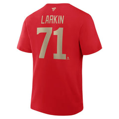 NHL Red Dylan Larkin Detroit Red Wings Fanatics Authentic Stack Name & Number T-Shirt