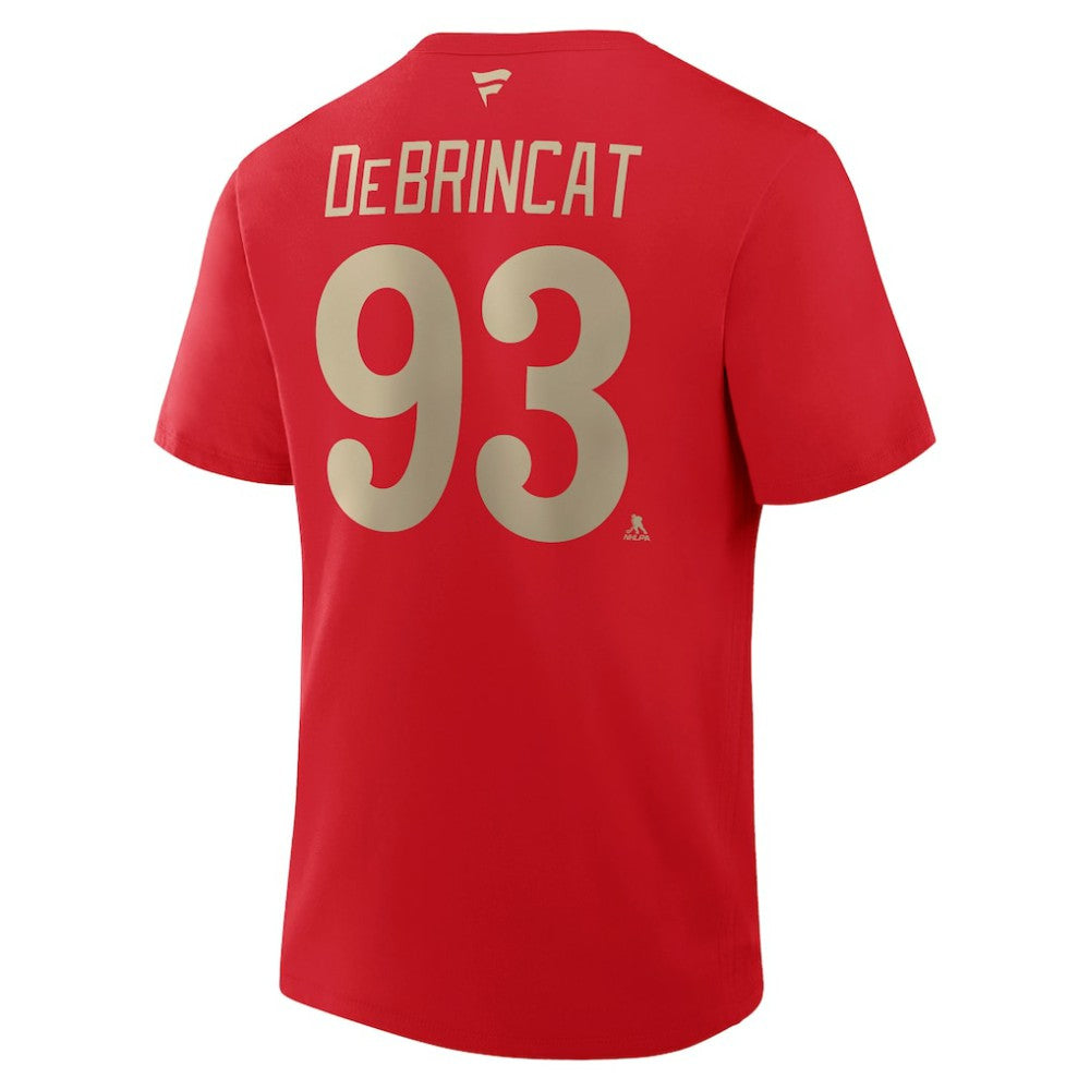 NHL Red Alex DeBrincat Detroit Red Wings Fanatics Authentic Stack Name & Number T-Shirt