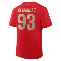 NHL Red Alex DeBrincat Detroit Red Wings Fanatics Authentic Stack Name & Number T-Shirt