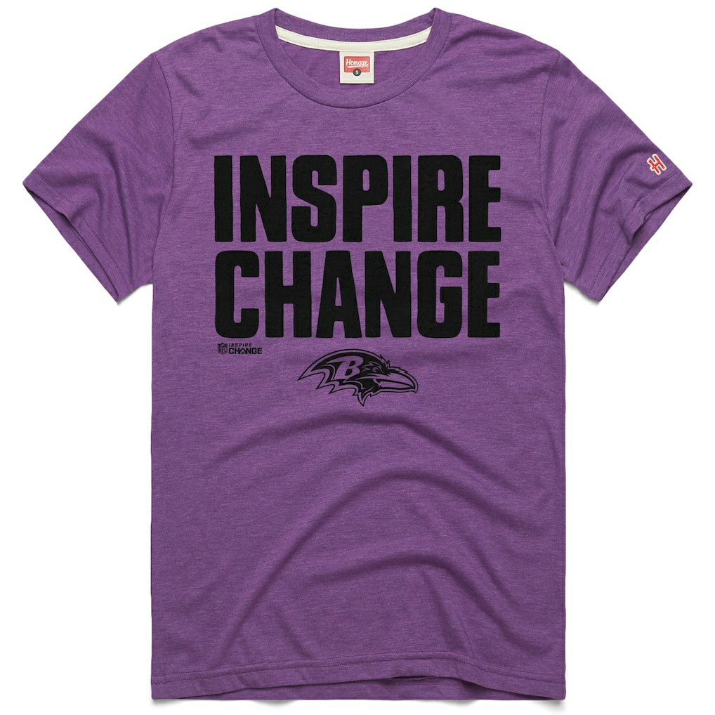 Homage Unisex 2024 Inspire Change Tri-Blend T-Shirt - Baltimore Ravens
