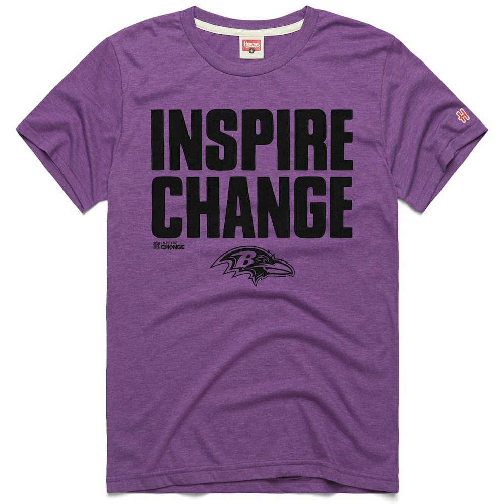 Homage Unisex 2024 Inspire Change Tri-Blend T-Shirt - Baltimore Ravens