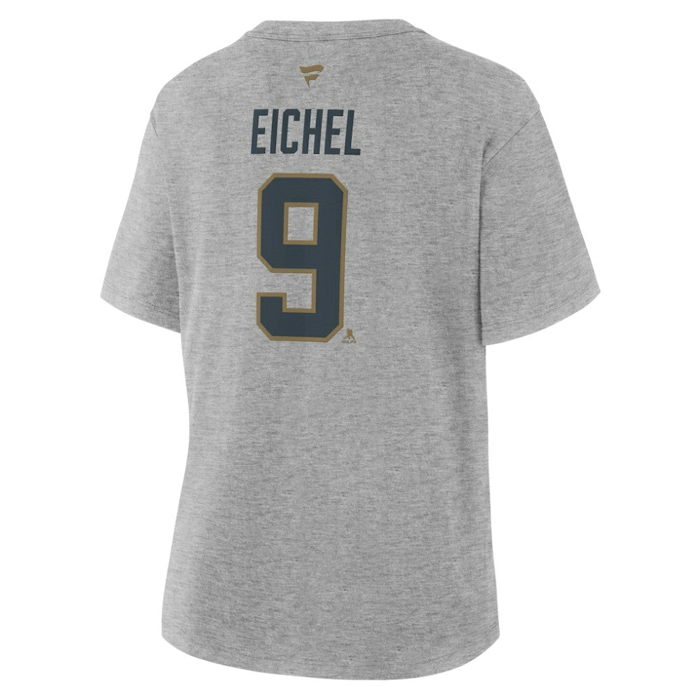NHL Heather Gray Jack Eichel Vegas Golden Knights Fanatics Women's Authentic Stack Name & Number T-Shirt
