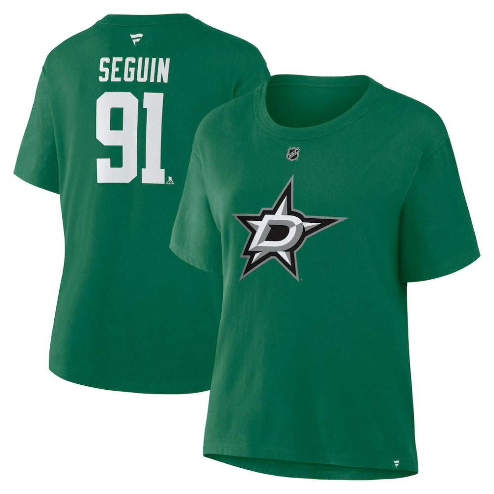 NHL Kelly Green Tyler Seguin Dallas Stars Fanatics Women's Authentic Stack Name & Number T-Shirt