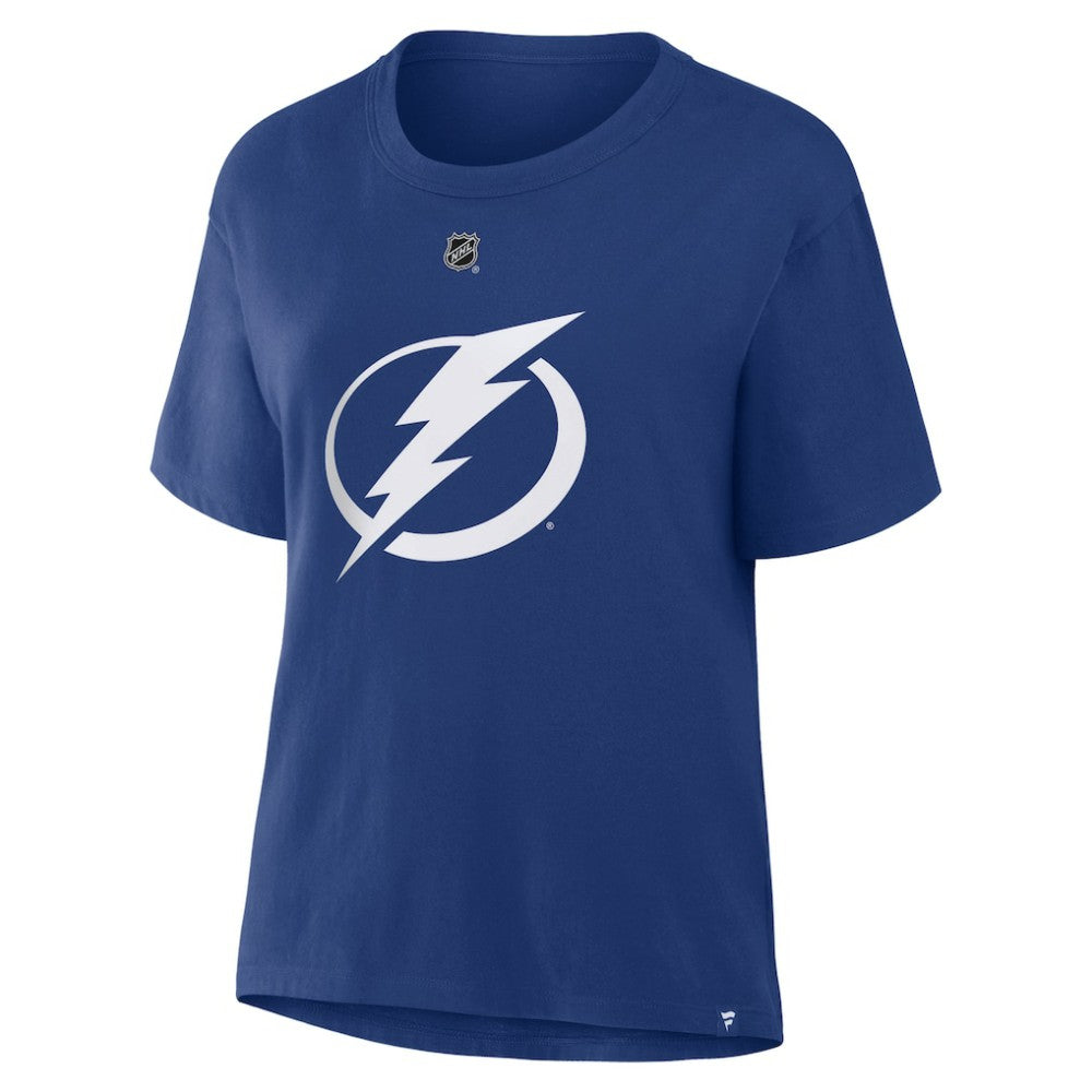 NHL Blue Nikita Kucherov Tampa Bay Lightning Fanatics Women's Authentic Stack Name & Number T-Shirt