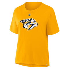 NHL Gold Filip Forsberg Nashville Predators Fanatics Women's Authentic Stack Name & Number T-Shirt