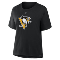 NHL Black Evgeni Malkin Pittsburgh Penguins Fanatics Women's Authentic Stack Name & Number T-Shirt