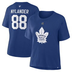 NHL Blue William Nylander Toronto Maple Leafs Fanatics Women's Authentic Stack Name & Number T-Shirt