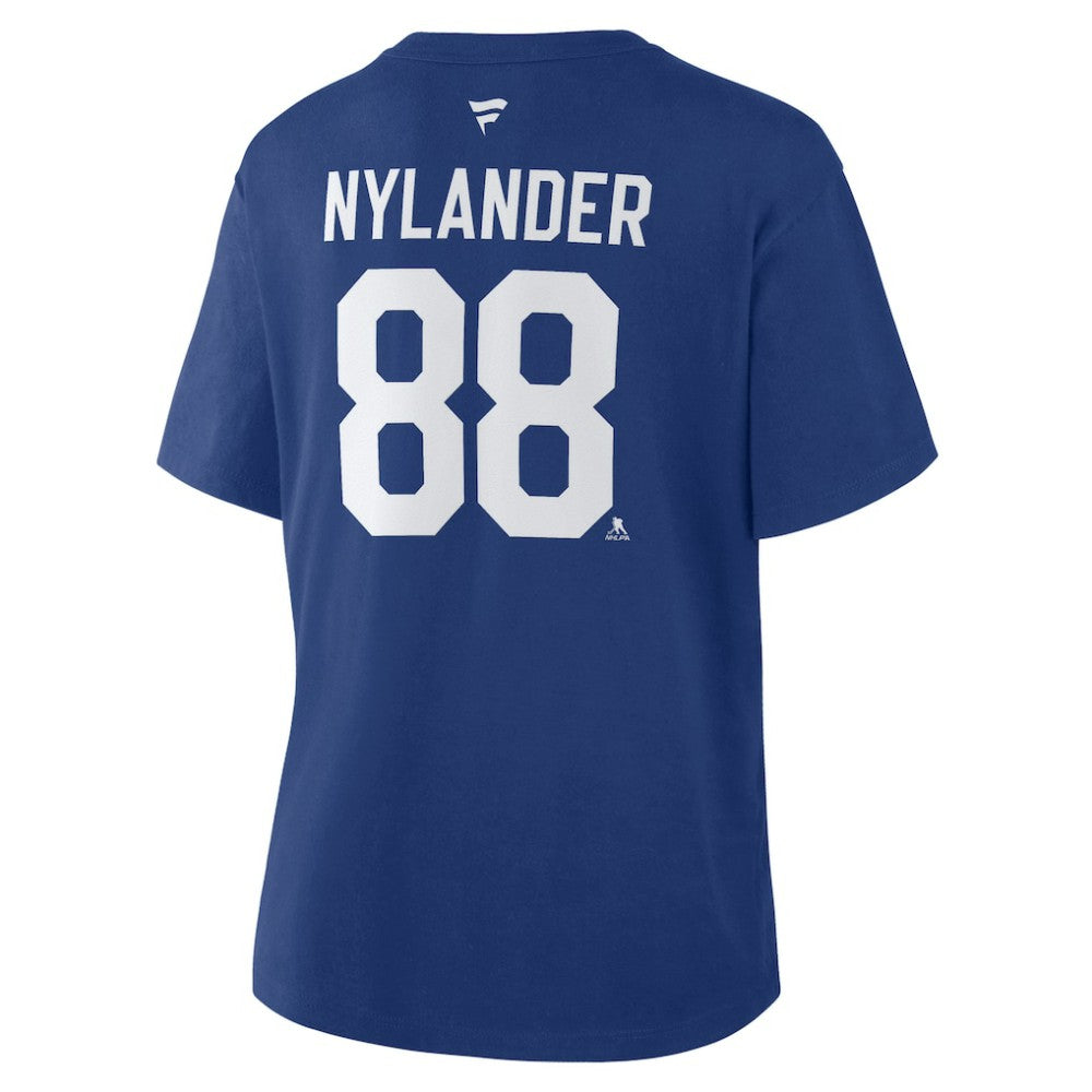NHL Blue William Nylander Toronto Maple Leafs Fanatics Women's Authentic Stack Name & Number T-Shirt