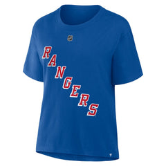 NHL Blue Artemi Panarin New York Rangers Fanatics Women's Authentic Stack Name & Number T-Shirt