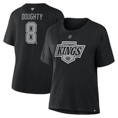 NHL Black Drew Doughty Los Angeles Kings Fanatics Women's Authentic Stack Name & Number T-Shirt