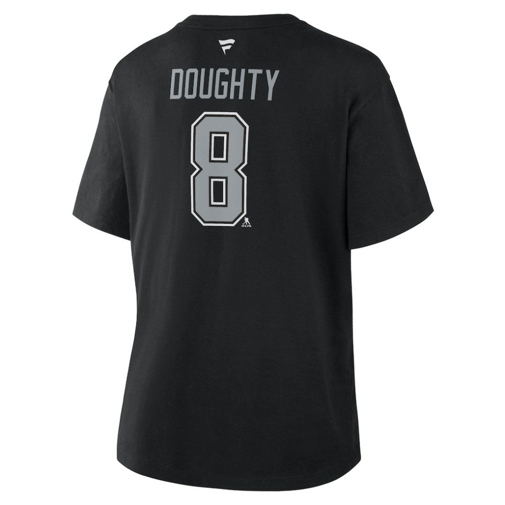 NHL Black Drew Doughty Los Angeles Kings Fanatics Women's Authentic Stack Name & Number T-Shirt