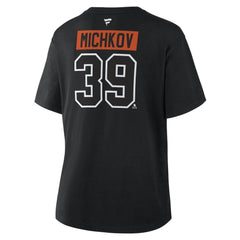 NHL Black Matvei Michkov Philadelphia Flyers Fanatics Women's Authentic Stack Name & Number T-Shirt