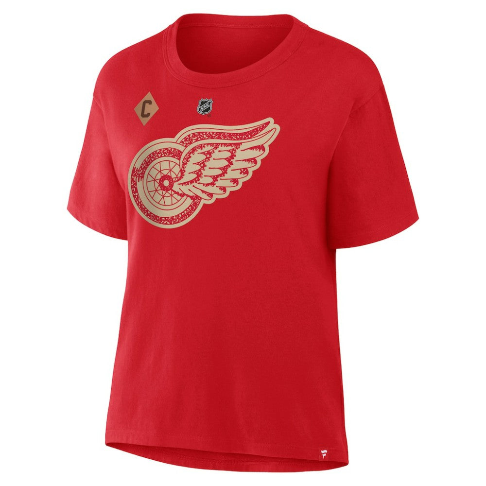 NHL Red Dylan Larkin Detroit Red Wings Fanatics Women's Authentic Stack Name & Number T-Shirt