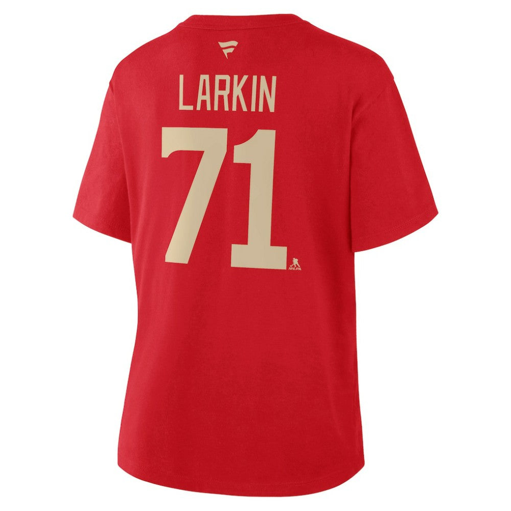 NHL Red Dylan Larkin Detroit Red Wings Fanatics Women's Authentic Stack Name & Number T-Shirt