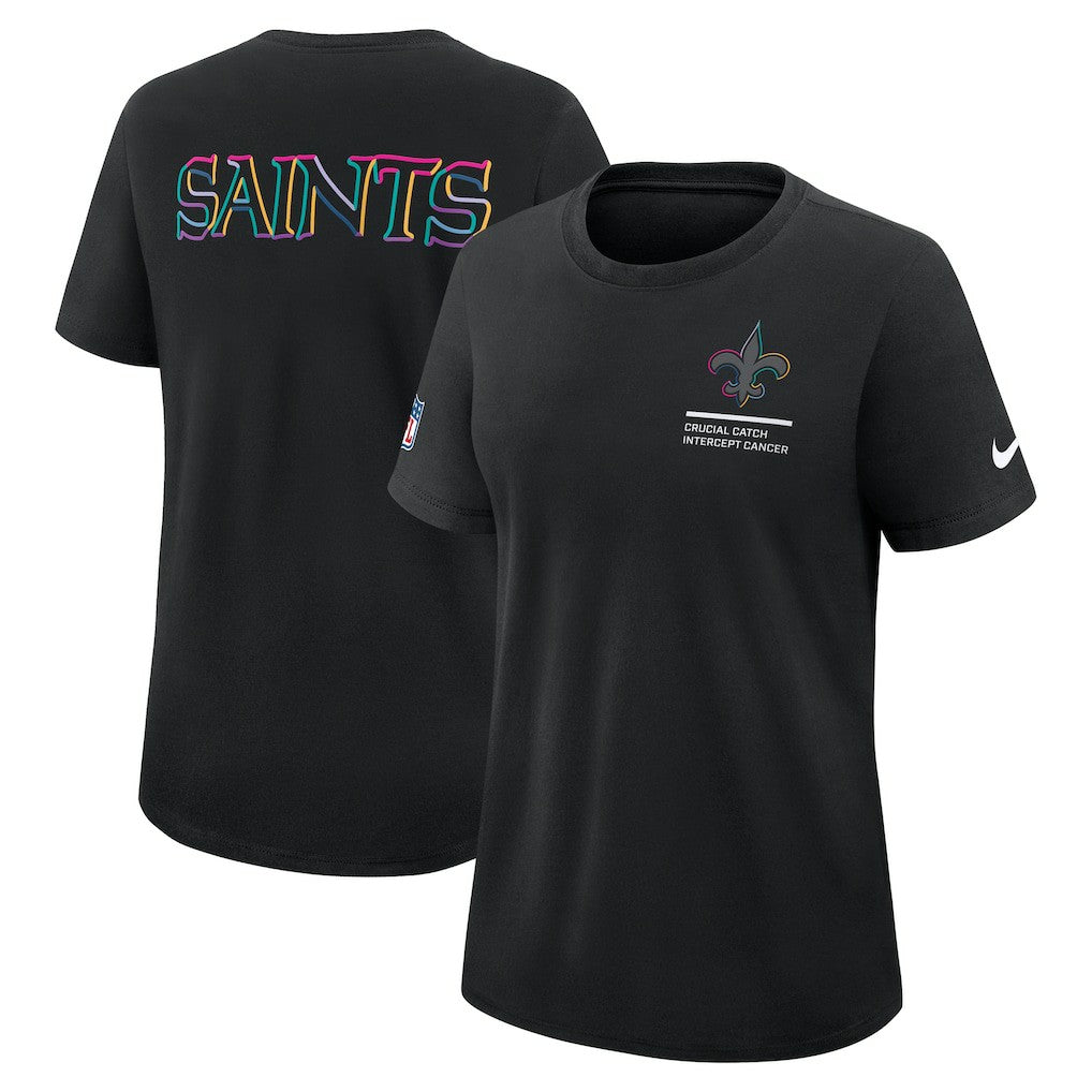 Women's 2025 NFL Crucial Catch Tri-Blend Dri-FIT T-Shirt - New Orleans Saints
