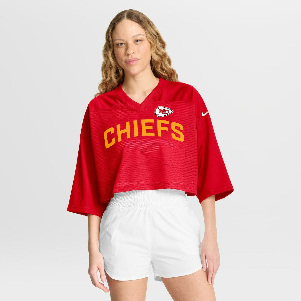Women's Primetime Cropped Mesh Dri-FIT Fashion Jersey - Kansas City Chiefs