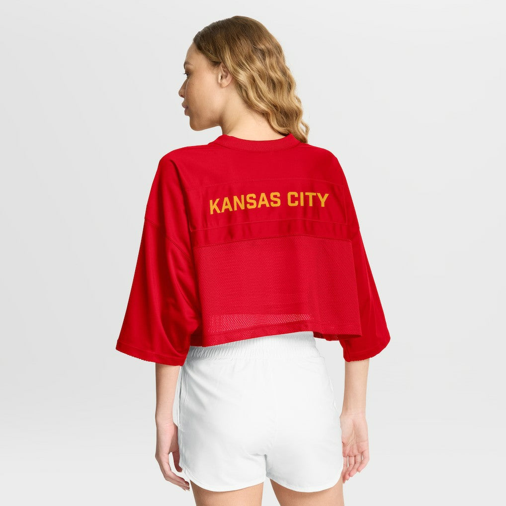 Women's Primetime Cropped Mesh Dri-FIT Fashion Jersey - Kansas City Chiefs