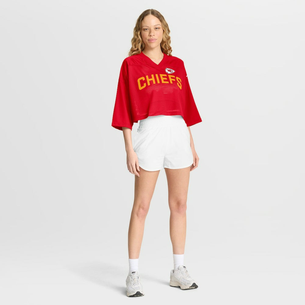 Women's Primetime Cropped Mesh Dri-FIT Fashion Jersey - Kansas City Chiefs