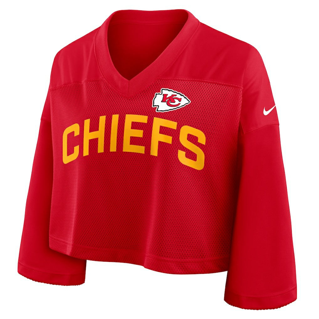 Women's Primetime Cropped Mesh Dri-FIT Fashion Jersey - Kansas City Chiefs