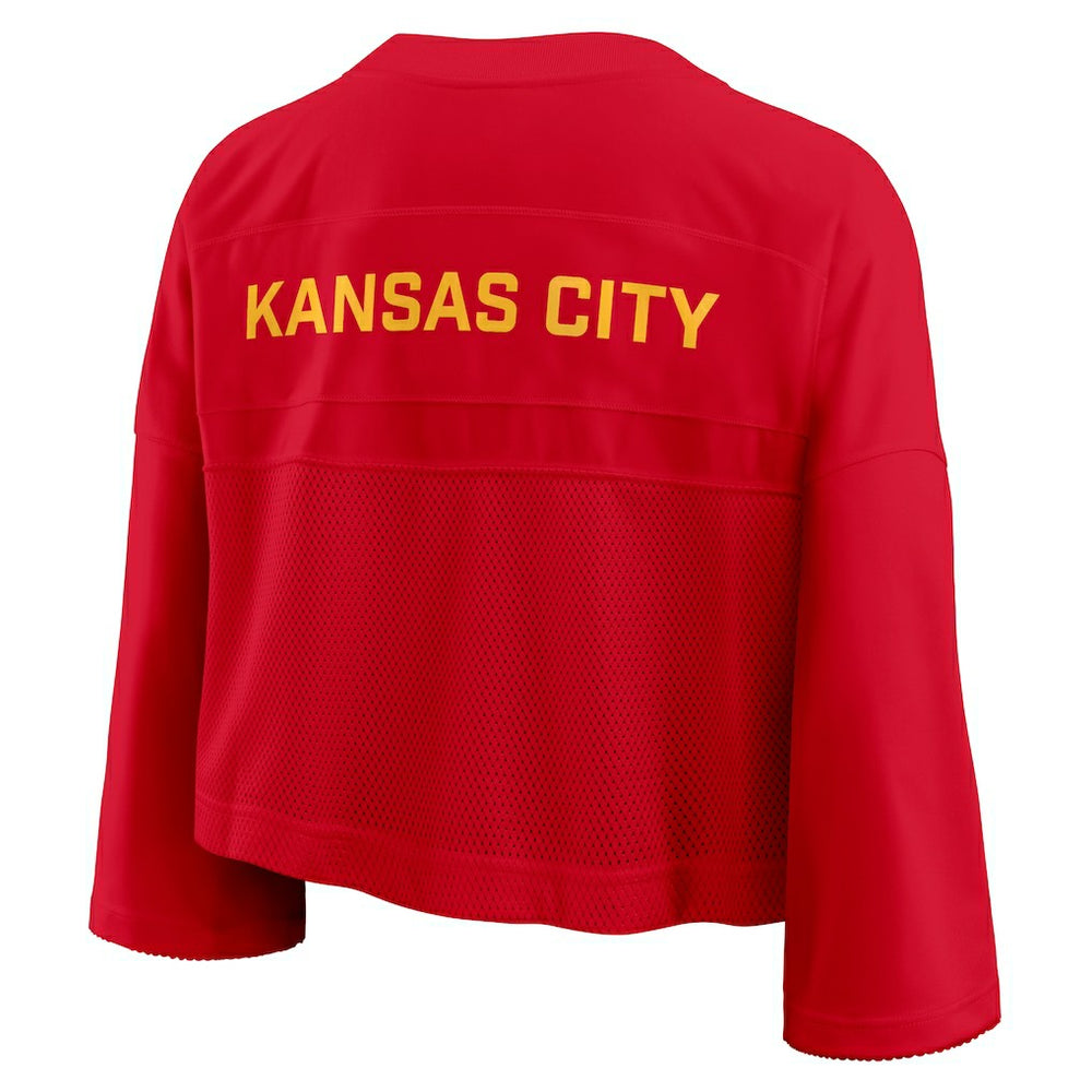 Women's Primetime Cropped Mesh Dri-FIT Fashion Jersey - Kansas City Chiefs