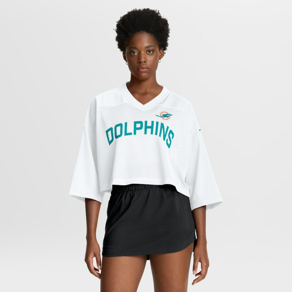 Women's Primetime Cropped Mesh Dri-FIT Fashion Jersey - Miami Dolphins