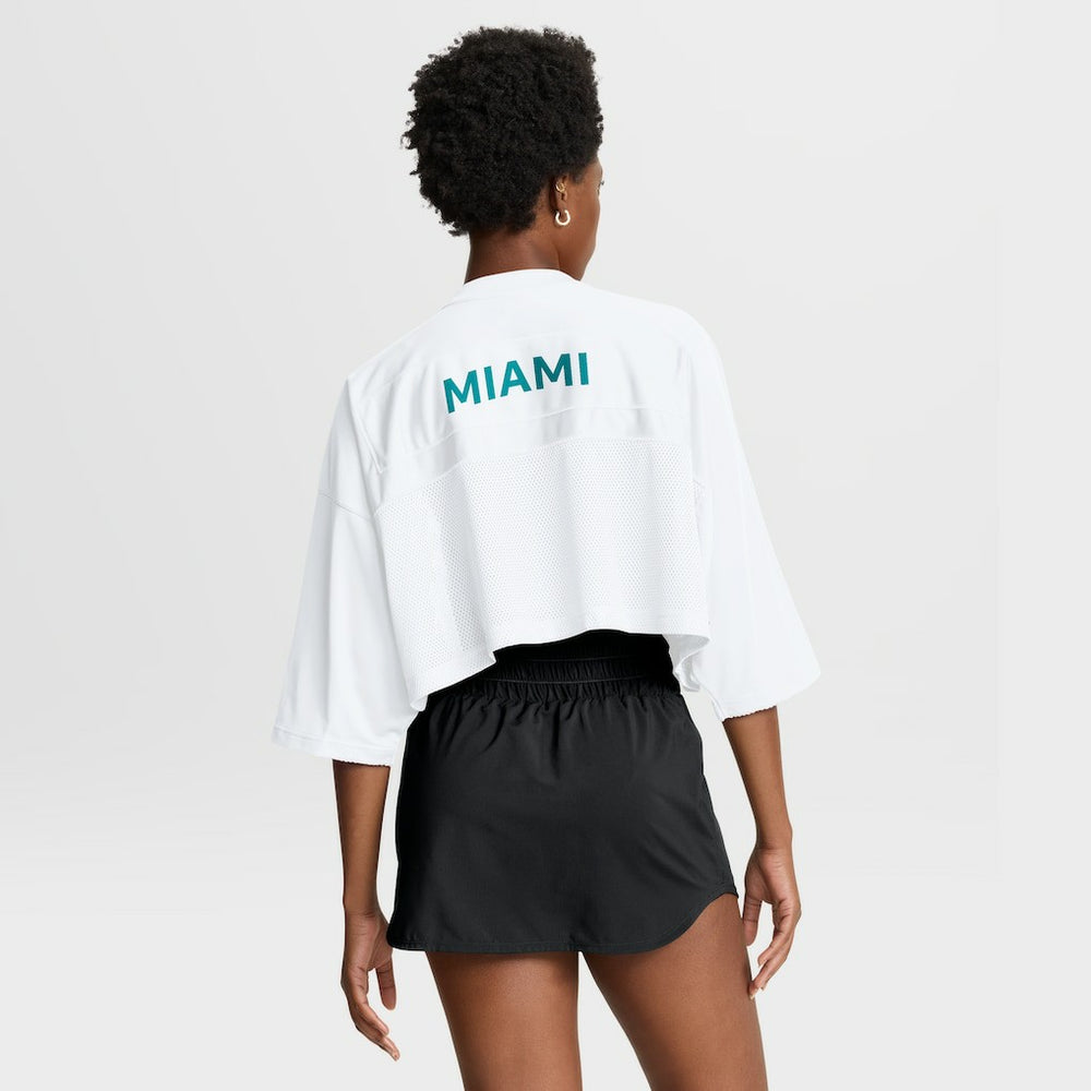 Women's Primetime Cropped Mesh Dri-FIT Fashion Jersey - Miami Dolphins