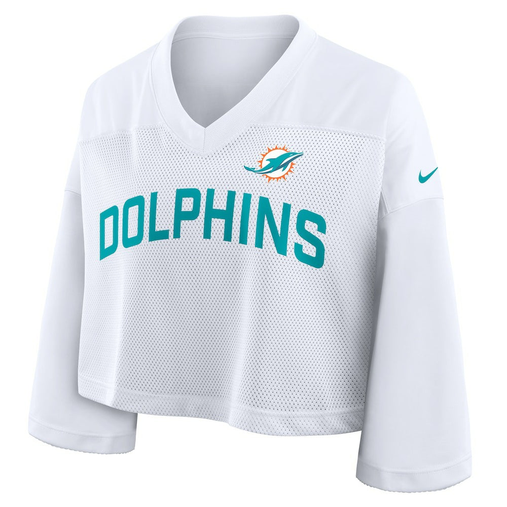 Women's Primetime Cropped Mesh Dri-FIT Fashion Jersey - Miami Dolphins