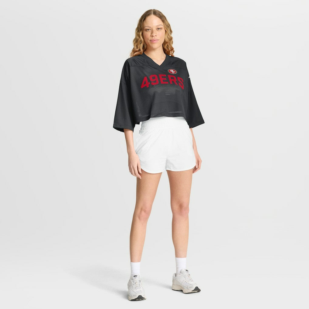 Women's Primetime Cropped Mesh Dri-FIT Fashion Jersey - San Francisco 49ers
