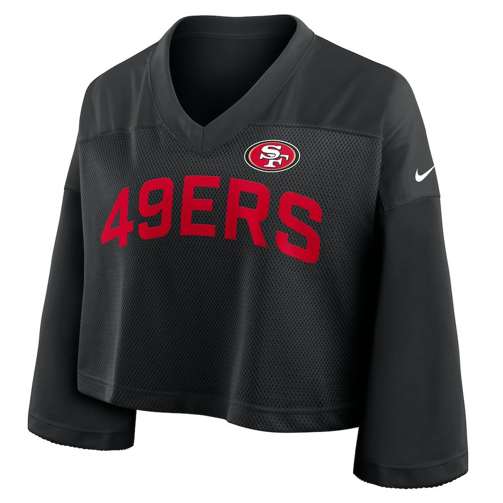Women's Primetime Cropped Mesh Dri-FIT Fashion Jersey - San Francisco 49ers