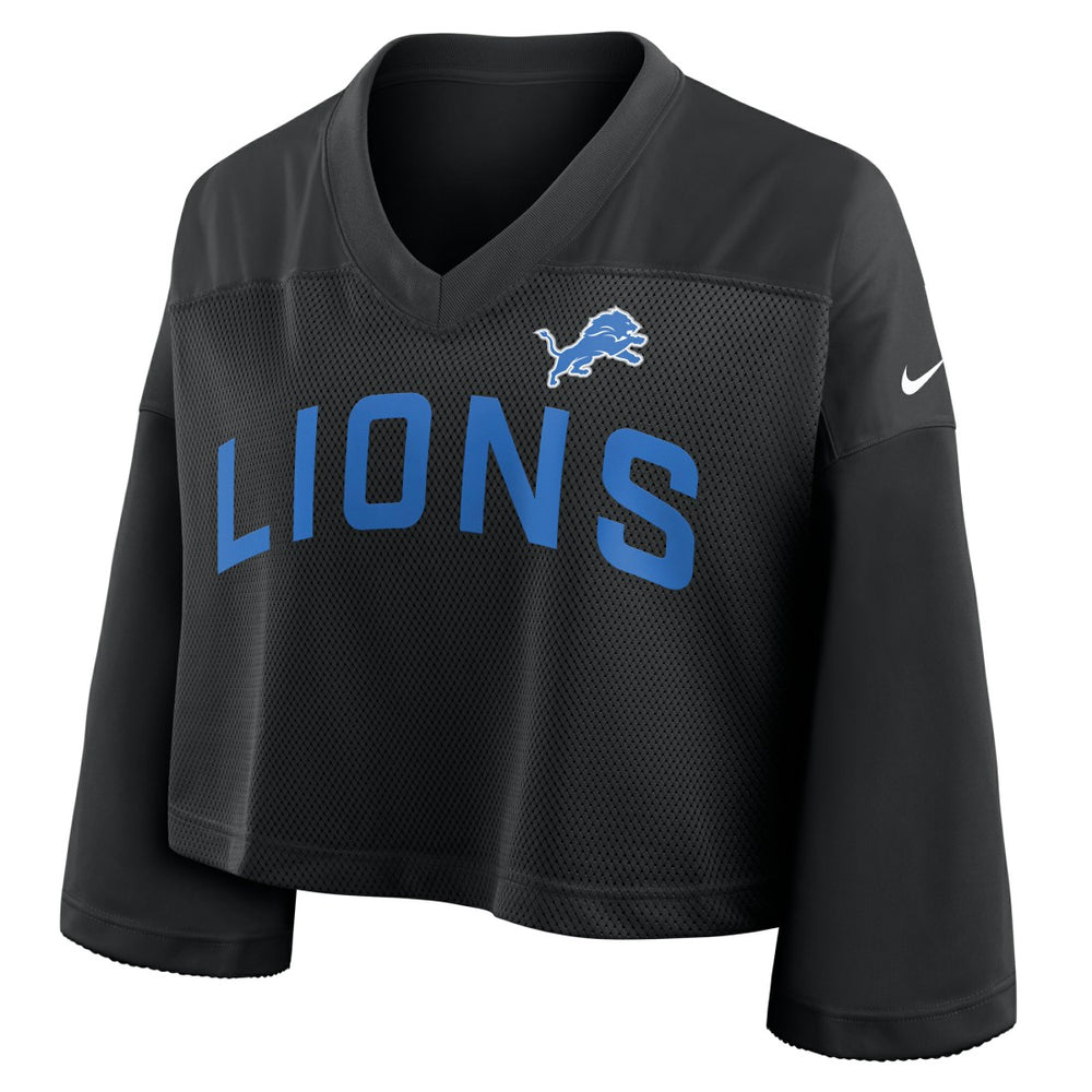 Women's Primetime Cropped Mesh Dri-FIT Fashion Jersey - Detroit Lions