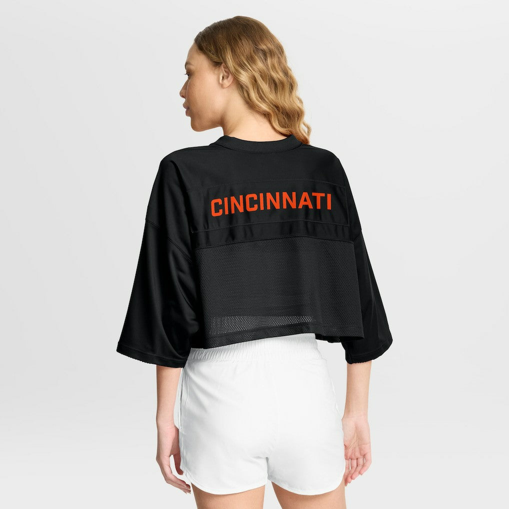 Women's Primetime Cropped Mesh Dri-FIT Fashion Jersey - Cincinnati Bengals