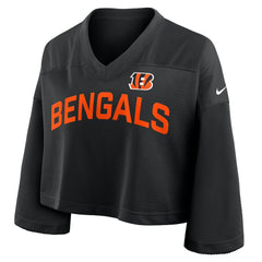 Women's Primetime Cropped Mesh Dri-FIT Fashion Jersey - Cincinnati Bengals