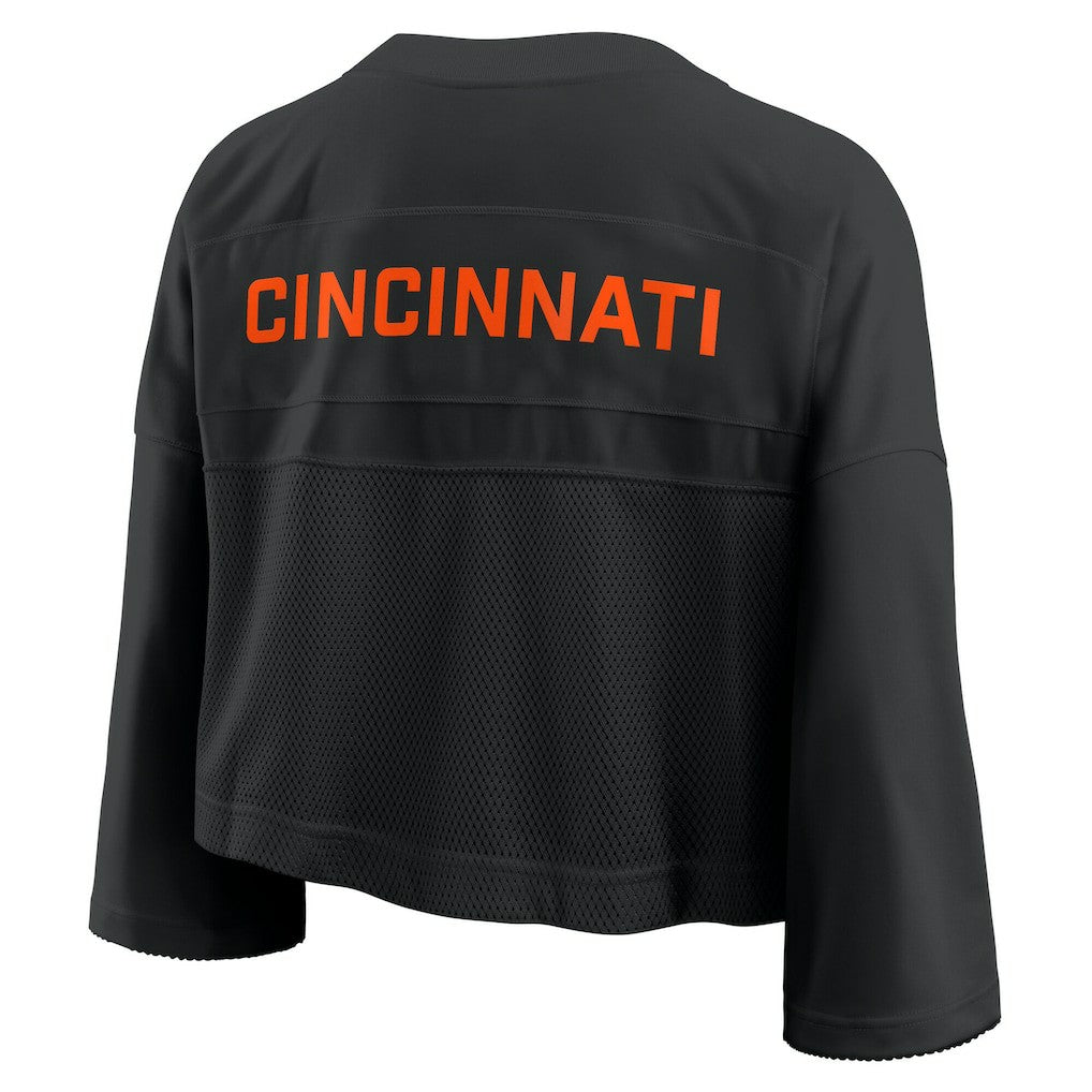 Women's Primetime Cropped Mesh Dri-FIT Fashion Jersey - Cincinnati Bengals