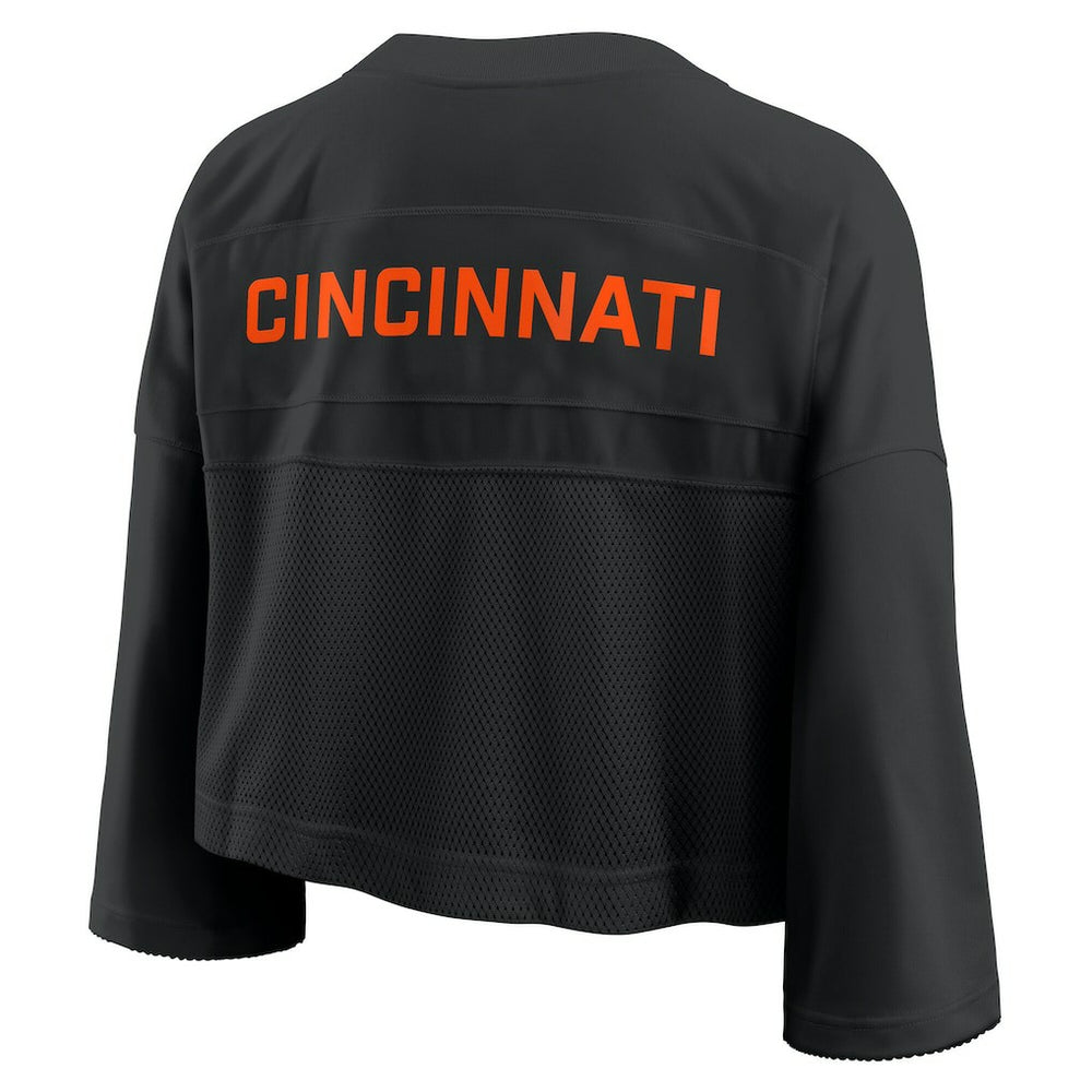 Women's Primetime Cropped Mesh Dri-FIT Fashion Jersey - Cincinnati Bengals