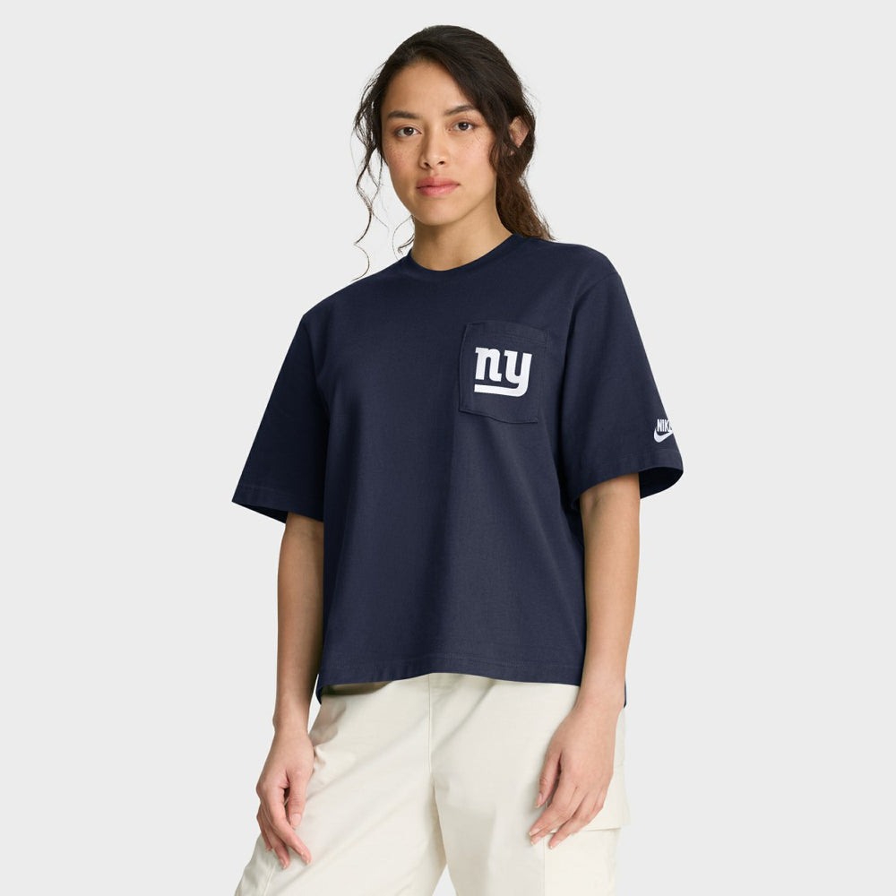 Women's Rewind Pocket Boxy T-Shirt - New York Giants