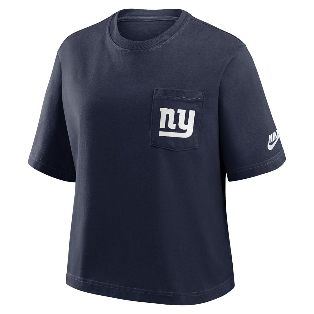Women's Rewind Pocket Boxy T-Shirt - New York Giants