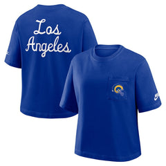 Women's Rewind Pocket Boxy T-Shirt - Los Angeles Rams