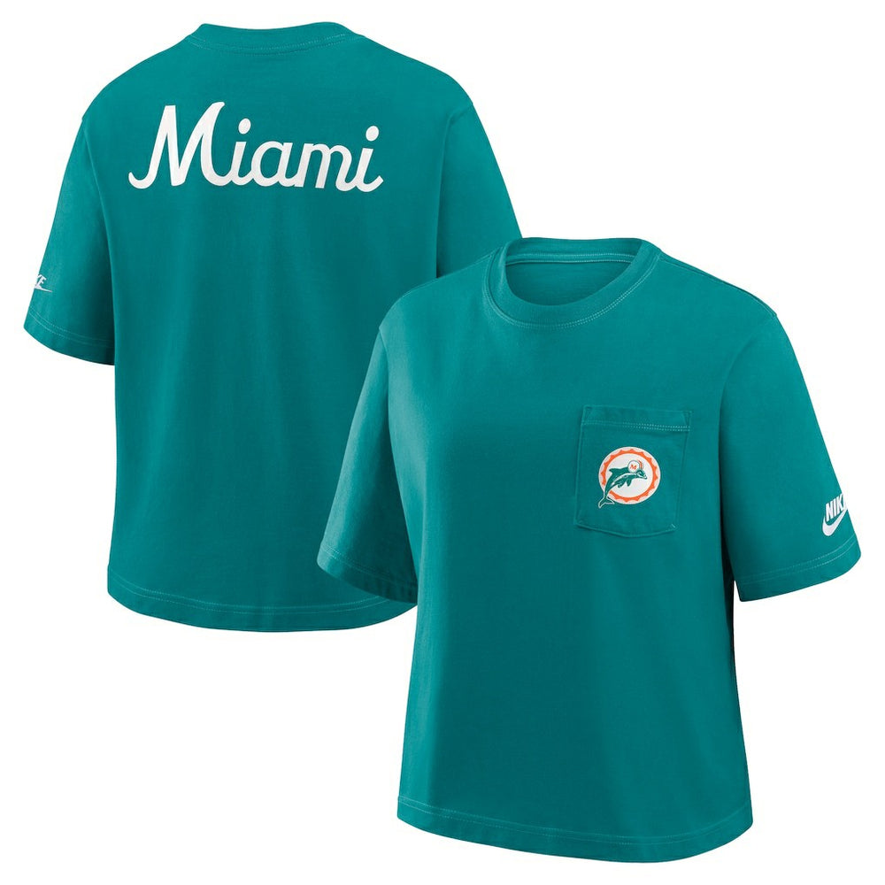 Women's Rewind Pocket Boxy T-Shirt - Miami Dolphins