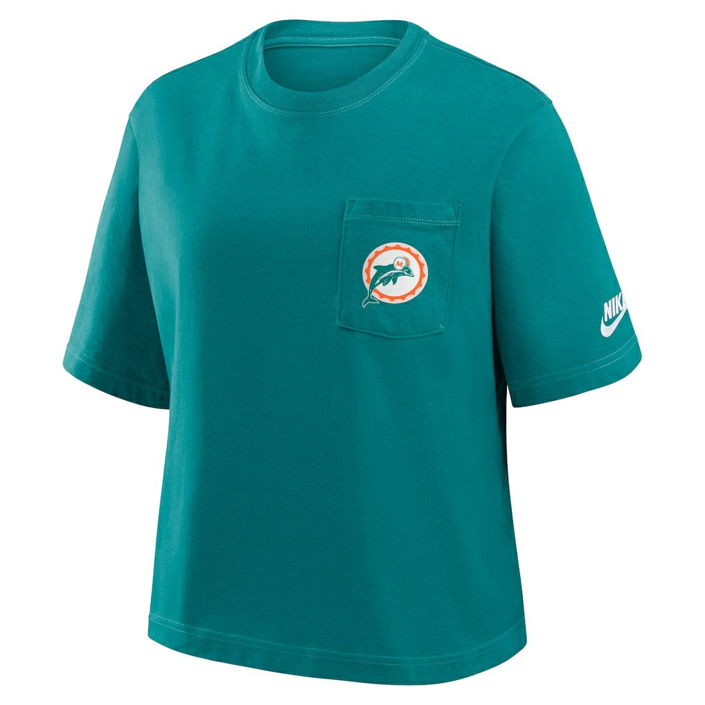 Women's Rewind Pocket Boxy T-Shirt - Miami Dolphins