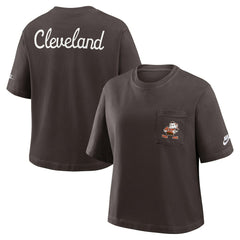 Women's Rewind Pocket Boxy T-Shirt - Cleveland Browns